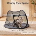 Pop-Up Cat Playpen, Portable Mesh Pet Tent, Indoor Outdoor Foldable Exercise Fence for Kittens, Rabbits, Guinea Pigs & S