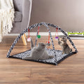 PETMAKER Cat Activity Center- Interactive Play Area Station for Cats, Kittens with Fleece Mat, Hanging Toys, Foldable De