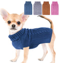 Dog Sweaters for Small Dogs XS Dog Sweater Winter Dog Clothes Boy Chihuahua Yorkie Sweater Warm Pet Clothes Knitted Solid Puppy Sweater Cat Sweater Doggy Turtleneck for Cold Weather (Blue, X-Small)