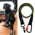Dog Seat Belt for Car | Universal Dog Car Seatbelt | Durable Reflective Rope with Clip Hook Latch, Buckle and Carabiner- Safe and Secure Pet Safety Restraint (Army Green)