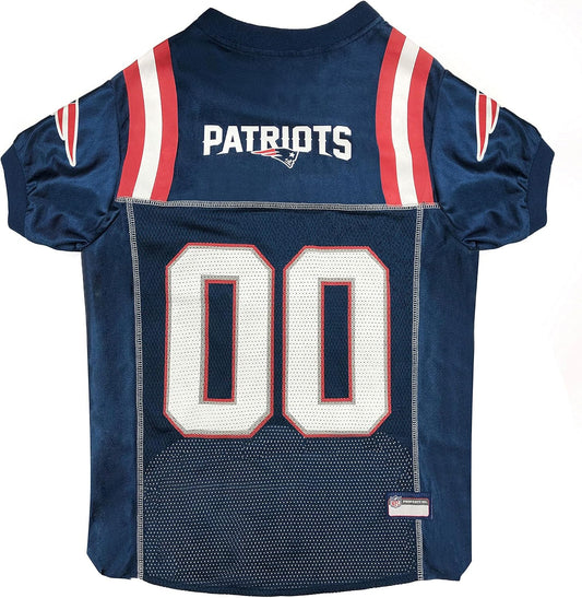 Pets First NFL New England Patriots Dog Jersey, Size XX-Large, Football Shirt Costume for Pet, Dog Sports T-Shirt, NFL T