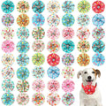 Huhumy 50 Pcs Summer Collar Bows for Dogs Hawaiian Bow Ties Flowers Charms Attachment for Small Medium Large Dogs Cats Collar Accessories Summer Party Costumes