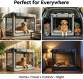 Dog Crate Cover, Heavy Duty 1680D Waterproof Oxford Cloth with Breathable Mesh & Detachable Sunshade, Universal Fit for 