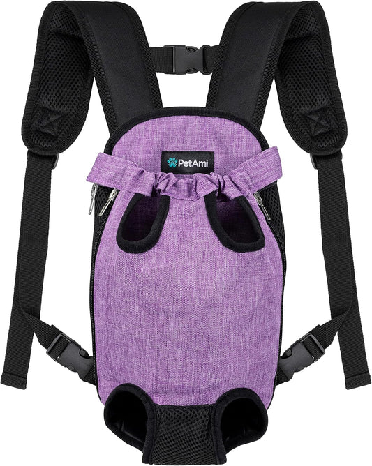 PetAmi Dog Carrier Backpack, Adjustable Pet Cat Front Carrier Backpack, Ventilated Dog Chest Carrier for Hiking Camping 