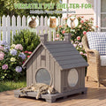 Outdoor Cat House Weatherproof, Durable Resin Cat Houses for Outdoor Indoor Cats, Litter Box Enclosure with Elevated Bas