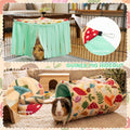 Guinea Pig Hideout Set (4-Pack), Tunnel, Corner Hide, Hay Bag & Mat