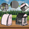 Sanmoncare Bird Carrier Backpack with Stainless Steel Mesh, Parrot Travel Cage with Stand, Easy to Clean, Portable Conures Travel Bag, Pet Breathable Travel Cage