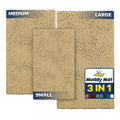 Muddy Mat® Pack of 3 Highly Absorbent Microfiber Dog Door Mat and Pet Rug, Non Slip Thick Washable Area Mat Soft Chenille for Kitchen Bathroom Bedroom and Outdoor - Beige Small, Medium & Large