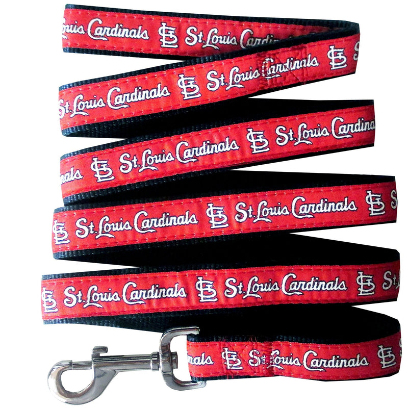 MLB PET Leash, Large, St. Louis Cardinals Dog Leash, Baseball Team Leash for Dogs & Cats. A Shiny & Colorful Dog & Cat Leash with Emboridered Team Name/Logo Licensed by the MLB
