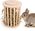 andwe Rabbit Hay Feeder Wooden Food Feeding Rack Easy to Fill