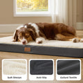 Bedsure Dog Beds Large Sized Dog - Comfy Flat Pet Beds with Removable Washable Cover, Orthopedic Egg Crate Foam Puppy Mat, Suitable for Pet Up to 65 lbs