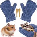 Hamster Anti Bite Gloves Sugar Glider, Calming Anti Bite Gloves and Feeding Spoons, Soft Bonding Mitt for Training Groom