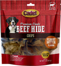 Cadet Premium Grade Beef Hide Chips Dog Chews, 1 lb, Peanut Butter Flavor