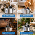 Selene Dog Water Fountain, 4L Stainless Steel Dog Water Fountain with Visual Water Level, Super Quiet Dog Water Bowl, 5-
