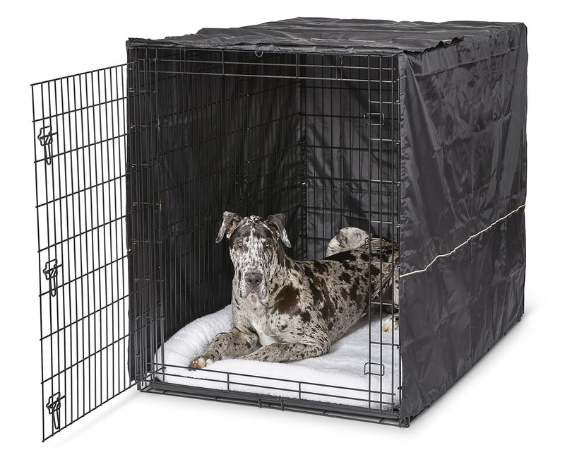 MidWest Homes for Pets XXL Dog Crate Cover, Black Polyester Privacy Kennel Cover Fits Most Giant 54-Inch Crates, Machine Washable, Reduces Barking & Chewing
