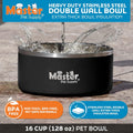 Master Pet Supply Stainless Steel Dog Bowls 128 oz Heavy Duty