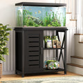 Herture 20-29 Gallon Fish Tank Stand, Aquarium Stand with Cabinet Accessories Storage, Heavy Duty Metal Frame, 31.49" L*