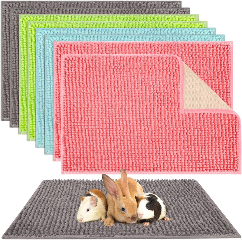 Barydat 8 Pcs Guinea Pig Cage Liner, 16 x 12'' Washable Fleece Bedding Mat