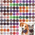 Sweetude 100 Pcs Halloween Dog Collar Flower Bows for Small Medium Large