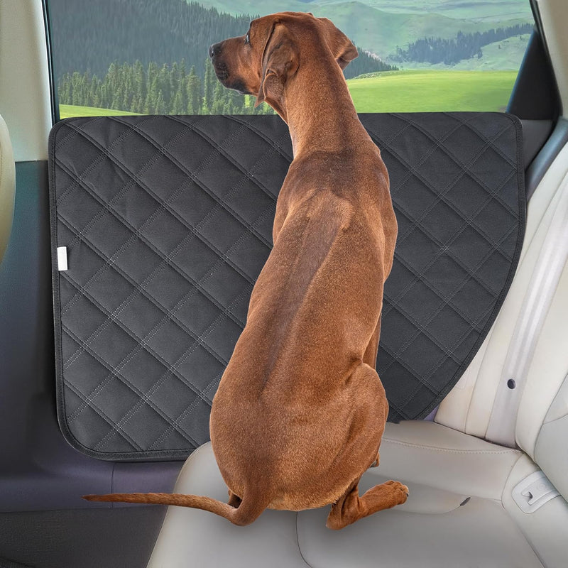 ALLANSING Dog Car Door Protector 2-Pack, Protects Doors from Dog Scratches, 900D Heavy Duty Thick Fabric, Window Roll Co