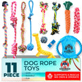 Pacific Pups Products Dog Rope Toys for Medium Dogs 11 Pack - 11 Dog Toy Pack & Puppy Teething Rope Tug of War Dog Toys, Chew Toys to Keep Them Busy, Puppy Chew Ropes