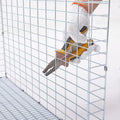 Metal Small Animal Feeder with Lid, Heavy Duty, Large Capacity Food Dispenser, Great for Rabbits, Guinea Pigs, Chinchill