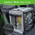 Sanmoncare Bird Carrier for Car Travel with Seat Belt, Indestructible Stainless Steel Mesh Parrot Backpack Travel Cage