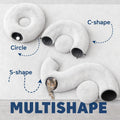 Large Cat Donut Tunnel Bed - Cat Tunnels for Indoor Cats - Circle Hideaway with Cat Toys, 3-in-1 Foldable Playground & Cozy Cave Bed, Gift-Ready DIY Collapsible Plush Cat Tube, Rabbit, Kitty