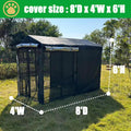 Outdoor Dog Kennel Cover 8’D x 4’W x 6’H, Heavy Duty Weather Cover Only