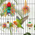 4PCS Bird Parrot Foraging Toys Parakeet Chewing Hanging Toy Shredded Paper Cage Accessories for Small Parrots Parakeets 