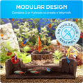 FISHNOSH Aquarium Cave | Natural-Looking Wood-Like BPA-Free Fish Tank Cave for Corners | 5.1” x 2” x 2.7” Fish Hideout f