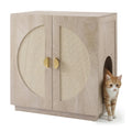 unipaws Cat Litter Box Enclosure with Shelves, Tall Hidden Litter Box Cover for Tall or Top Entry Litter Box, Kitty Enclosed Litter Box Cabinet, Cat Box Furniture, Grey