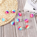 KALIONE 30 Pcs Soft Plush Cat Ball 1.2-inch Rainbow Cat Toy Balls Fuzzy Kitty Balls Kitten Puff Balls Colorful Cat Pom Pom Balls for Cat Kitten Pet Playing Exercising
