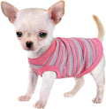 Premium 100% Cotton Rib Dog Shirt Vest for Small Breeds Pink XXS