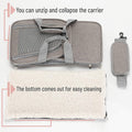 Mr. Pen- Pet Carrier, 17.5" x 11.2" x 11.5", Medium Size, Gray, Portable Travel Carrier for Small Pets, Cats & Small Dogs, Breathable Mesh, Safety Inner Leash, Side Pocket & Padded Shoulder Strap