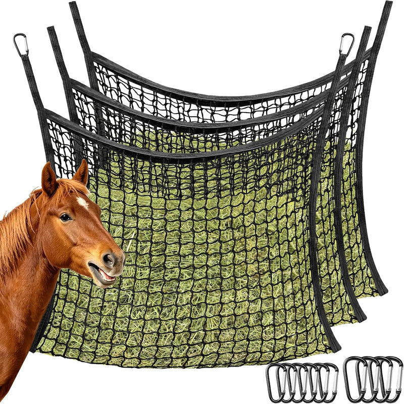 YedsIntu 3 Pcs Hay Bags for Horses, Slow Feed Hay Nets for Horses Goat Sheep, Large Capacity Hay Feeder for Stall, Trail