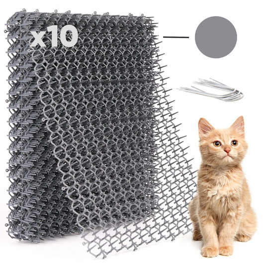Petfolio 10 Pack Extra Large Cat Scat Mat for Cats - Cat Spike Mat 16.5 x 13.4 Inch with 1 Inch Spikes is Perfect to Keep Cats Away Indoor and Outdoor