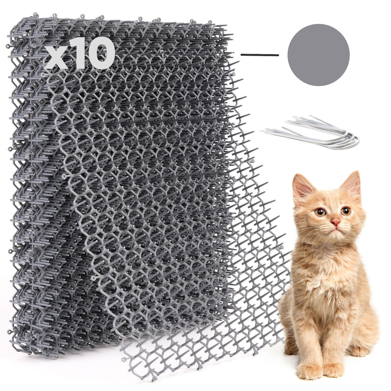 Petfolio 10 Pack Extra Large Cat Scat Mat for Cats - Cat Spike Mat 16.5 x 13.4 Inch with 1 Inch Spikes is Perfect to Keep Cats Away Indoor and Outdoor