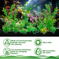 Ameliade 14 PCS Soft Plastic Aquarium Plants Green Fish Tank Decor Set