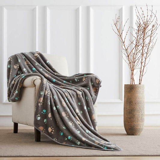 Allisandro 350 GSM Super Soft and Premium Fuzzy Flannel Fleece Pet Dog Blanket, The Cute Print Design Washable Fluffy Bl