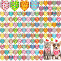 Sanwuta 120 Pcs Summer Bandanas for Dogs Bulk Hawaiian and Fruit Dog Triangle Bandanas Washable Pet Scarves Adjustable Bibs for Small and Medium Pets, 30 Styles