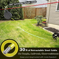 30ft Retractable Dog Leash, 2-in-1 Retractable Dog Lead for Zipline, Aerial Run Cable Trolley Or Stake Anchor, No Tangle