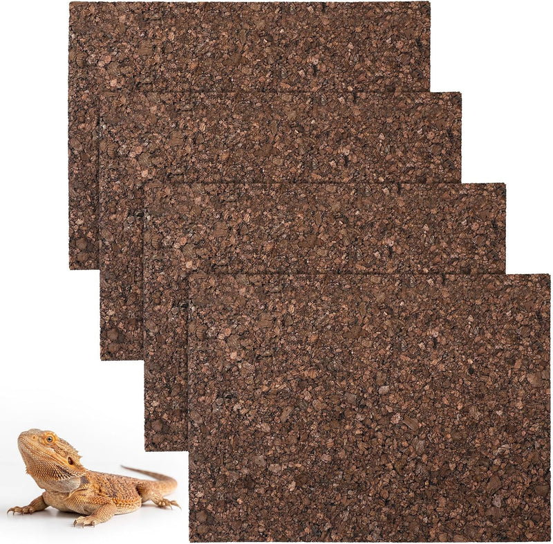 4 Pack Cork Terrarium Background, Natural Bark Climb Mat