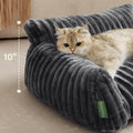 FWERDG Cute Couch Bed for Pets, Supportive Cat Sofa for Indoor Cats, Small Dog Sofa Bed for Small Dogs, Grey, 24 inches