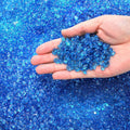 Lawei 5LB Fish Tank Gravel, Polished Small Aquarium Substrate Gravel Sand, Blue Sea Glass Beads for Vases, Irregular Dec