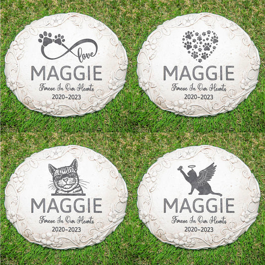 HENTOL 77 Personalized Cat Memorial Stone Designs – Outdoor Weatherproof Pet Memorial Stone for Headstone, Tombstone, Gravestone, and Grave Marker – Cat Memorial Gifts for Loss of Cat