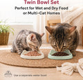 7 Ruby Road Anti Whisker Fatigue Cat Bowls Set of 2 - Wide Shallow Cat Food Bowls for Indoor Cats, Non-Slip Cat Dishes