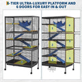 Garvee Metal Small Animal Cages, 58" h Large Ferret Nation Cage with Hammock, 7 Removable Platforms for Sugar Glider, Gu