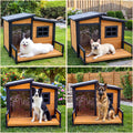 RUNSHED Large Outdoor Dog House W/Elevated Floor, Easy Assembly 39"