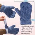 Hamster Anti Bite Gloves Sugar Glider, Calming Anti Bite Gloves and Feeding Spoons, Soft Bonding Mitt for Training Groom